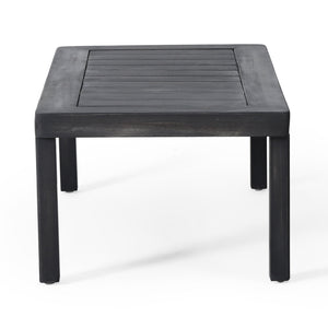 Acacia Wood Loveseat And Coffee Table Set With Cushions