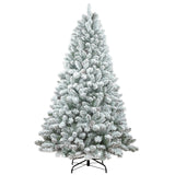 4FT Flocked Christmas Tree with Pine Cones and Snowy PVC Design