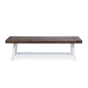 Tranquilizer Outdoor Acacia Wood Bench with Slat Panel Design