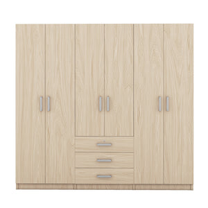 6-Doors Wooden Wardrobe Storage for Bedroom
