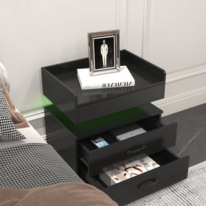 1 Set Nightstand with Adjustable LED Strip Light