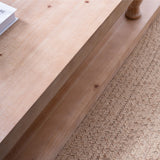 Rustic Solid Wood Coffee Table with Open Shelf – 47.2"