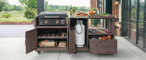 K&K 80.5' Outdoor Kitchen Island for Big Green Egg & Blackstone Griddle