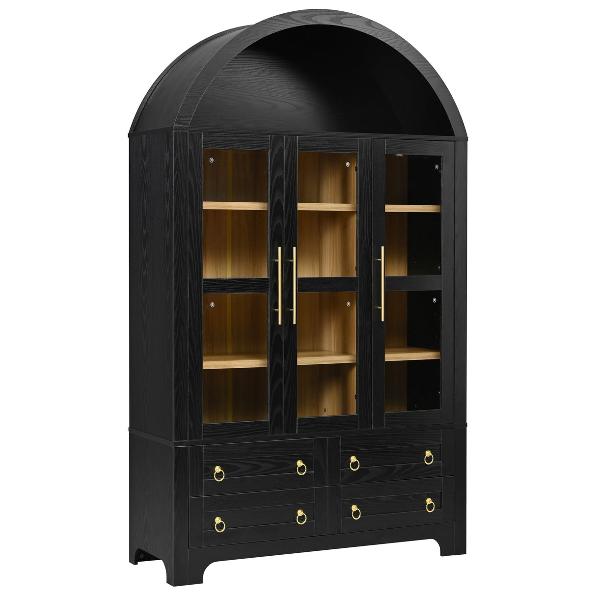 K&K 72.8" Tall Arched Pantry Cabinet