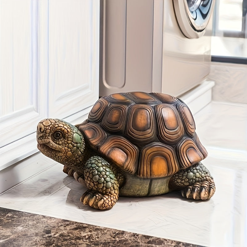 18' Garden Turtle Statue Stool, Simulated Animal Resin Sculpture, Multi-Purpose Decorative Stool