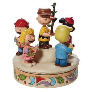 Charlie Brown and Friends around Christmas Tree