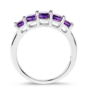 1.43 Carat Genuine Amethyst .925 Sterling Silver Ring