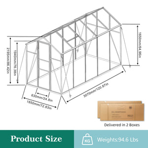 Gain Height Windproof Greenhouse With Raised Base