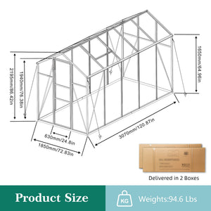 Windproof Greenhouse with Raised Base - Black
