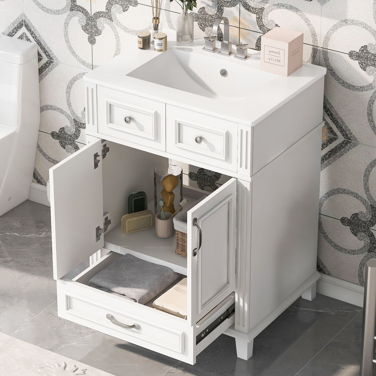 Bathroom Vanity With Sink, Storage Cabinet