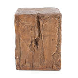 Amira Outdoor and Indoor Stump Shape MGO Side Table Brown Finish