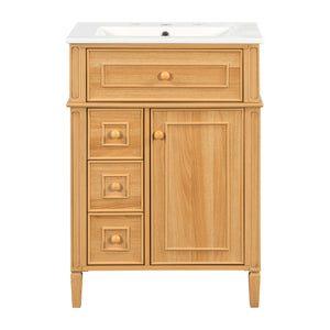 Bathroom Vanity With Sink, Cabinet With Flip Out Drawer, 2 Soft Close Drawers, 1 Soft Close Door - Wood