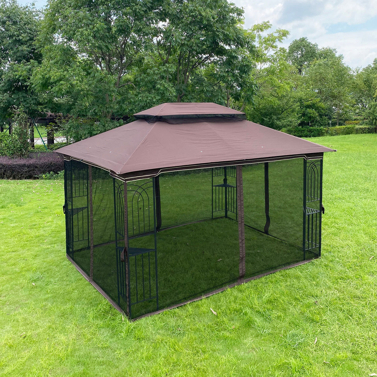 Gazebo tent with double roof & mosquito net