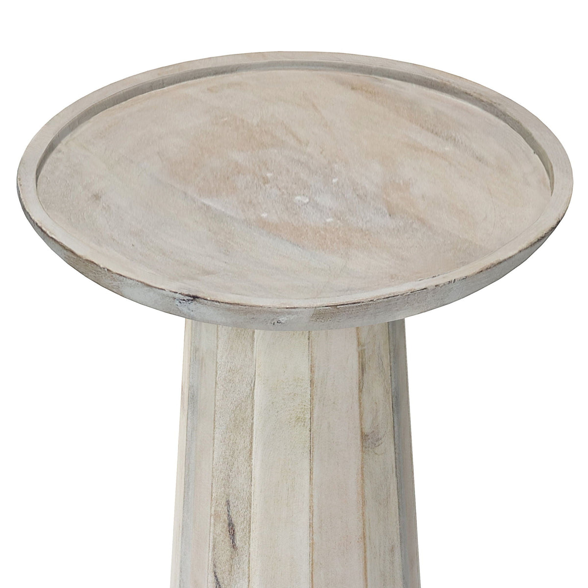 Handcrafted Wooden Accent Table with Sculptural Design - Choice of Color