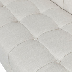 Contemporary Mid-Century Charm 3 Seater Sofa With Button Tufted Waffle Stitching