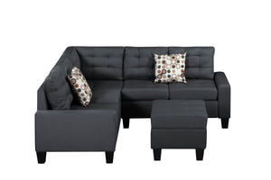 6-Piece Upholstered Sectional Sofa Grey
