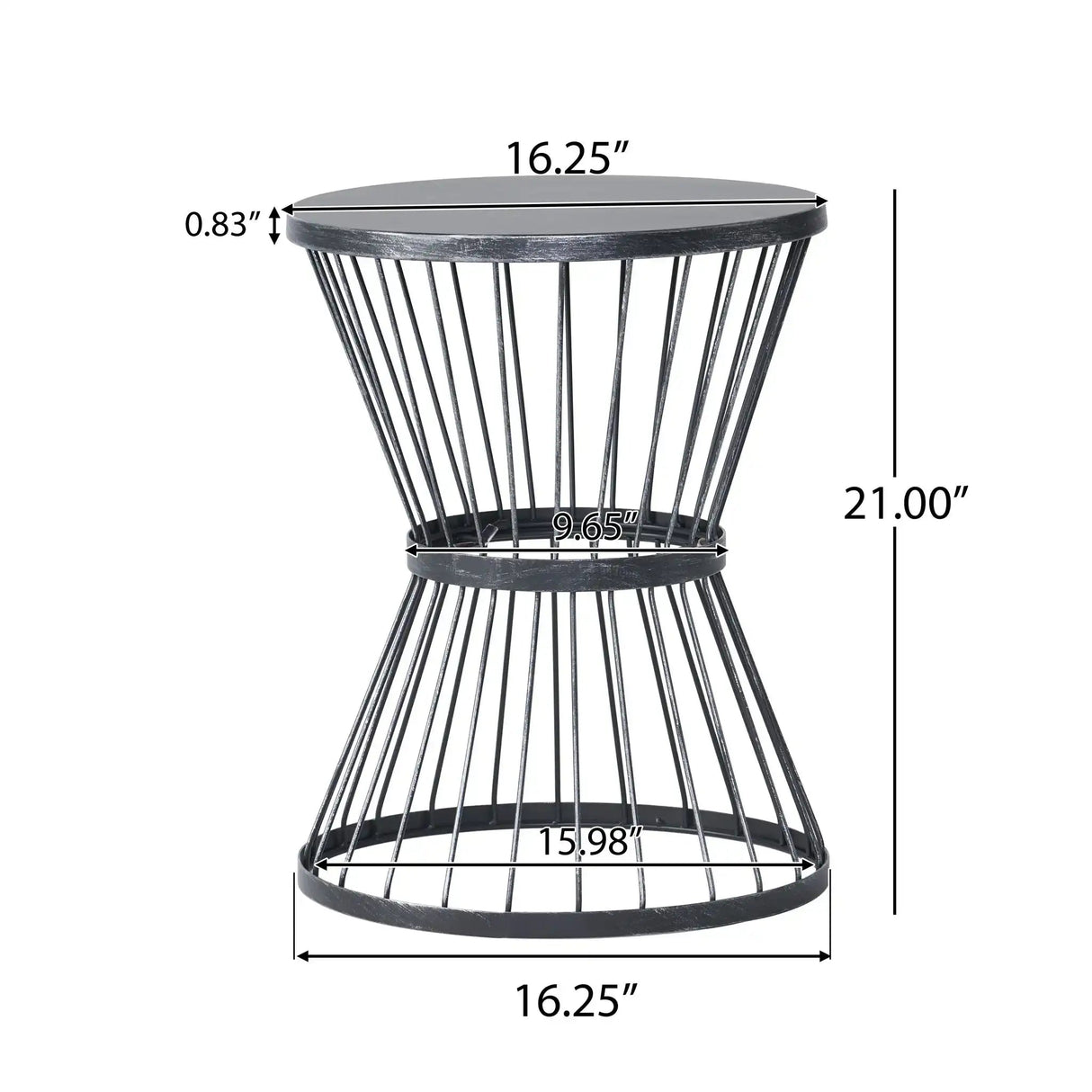 Lassen - Modern Outdoor Side Table with Hourglass Design