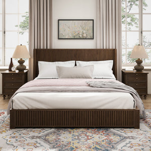 Platform Bed Frame With Headboard, Floor Standing Design