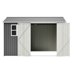 10'x8' Oversized Steel Storage Shed with Window and Lockable Doors