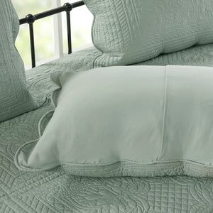 6 Piece Reversible Scalloped Edge Daybed Cover Set - Seafoam