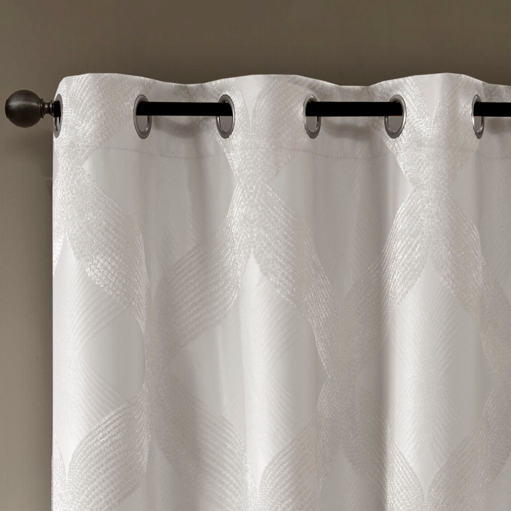 Ogee knitted jacquard total blackout curtain panel (only 1 pc panel)