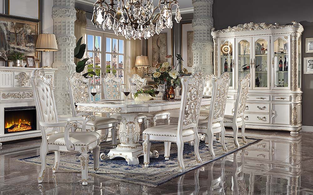 Vendome - 31" Dining Table With Pedestal Base - Antique Pearl