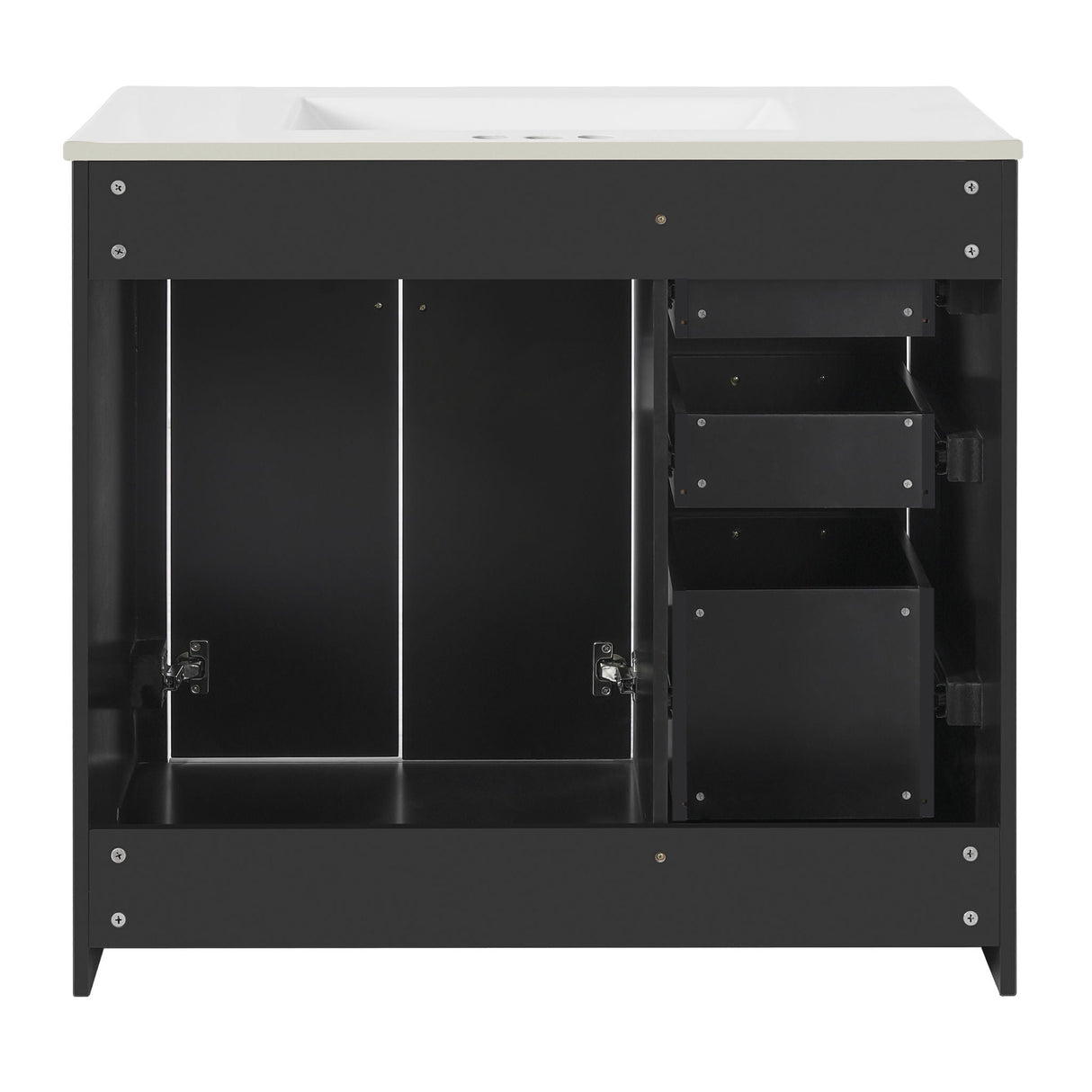 Bathroom Vanity With Sink Combo, Storage Cabinet, Freestanding Set With 3 Drawers & Soft Closing Doors
