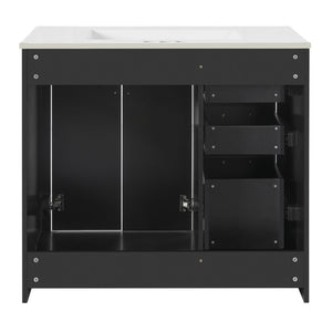 Bathroom Vanity With Sink Combo, Storage Cabinet, Freestanding Set With 3 Drawers & Soft Closing Doors