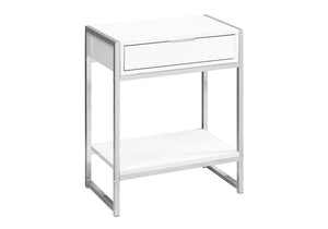 Accent Side Table With Storage Drawer And Spacious Tabletop