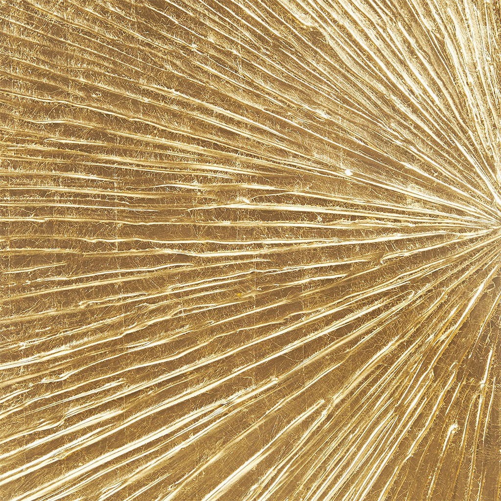 Signature Sunburst Hand-Painted Wall Art Triptych with Gold Foil – Gold