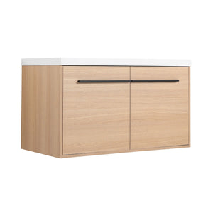 Bathroom Vanity Set With Resin Countertop Sink, 2 Doors
