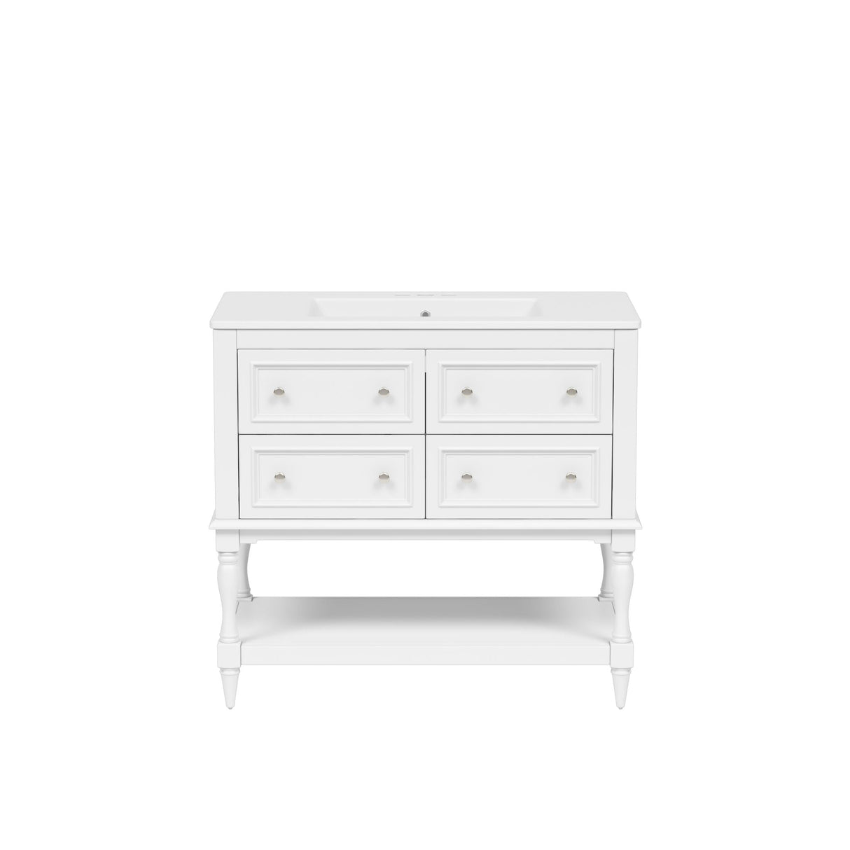 Bathroom Vanity With Medicine Cabinet, Storage Cabinet With 4 Drawers, Adjustable Shelf Mirror