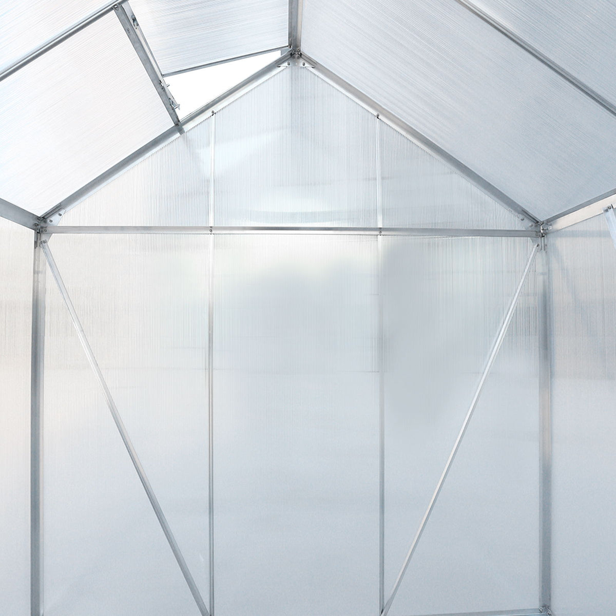 Polycarbonate house, Heavy Duty Outdoor Aluminum Walk-In House Kit With Rain Gutter, Vent And Door For Backyard Garden