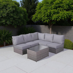 Comfortable Modern Patio Rattan Sectional Set With Cushions