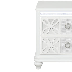 Abigale - 2 Drawer Nightstand With LED - White