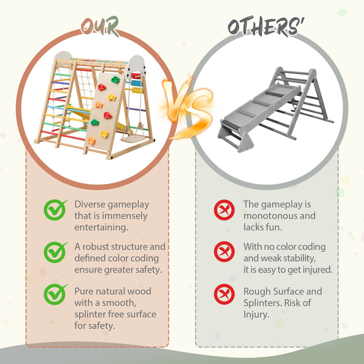9-in-1 Foldable Kids Climbing Frame & Slide