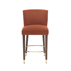 27-Inch Modern Counter Stool with Fabric Seat and Footrest