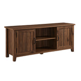 Classic-Grooved-Door-TV-Stand-for-TVs-up-to-65'-Dark-Walnut-Finish-MDF-Entertainment-Centers-&-TV-Stands