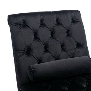 Chaise Lounge Indoor, Button Tufted Upholstered Chaise Lounge Chair With Pillow