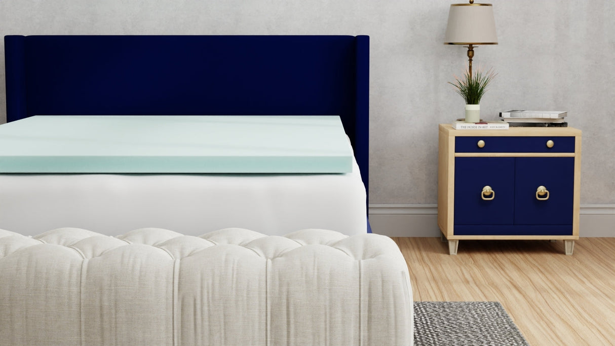 Omne Sleep Plush 3 Inch Queen Memory Foam Cooling Mattress Topper