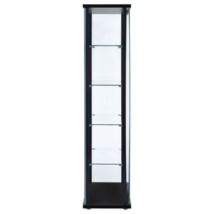 Delphinium 4-Shelf Clear Glass Curio Display Cabinet Black