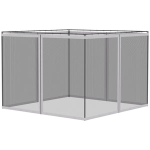 Outsunny - 10' x 13' Replacement Mesh Sidewall Netting For Patio Gazebos And Canopy Tents With Zippers (Sidewall Only) - White