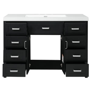 Bathroom Vanity With Sink, 2 Doors 8 Drawers, Soft Close System, Classic Design
