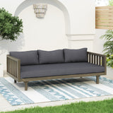 Claremont 3 Seater Daybed with Slat Paneling and Water-Resistant Cushions