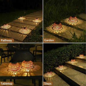 2 Pack Solar Lanterns Outdoor Waterproof Table Lamp Decor