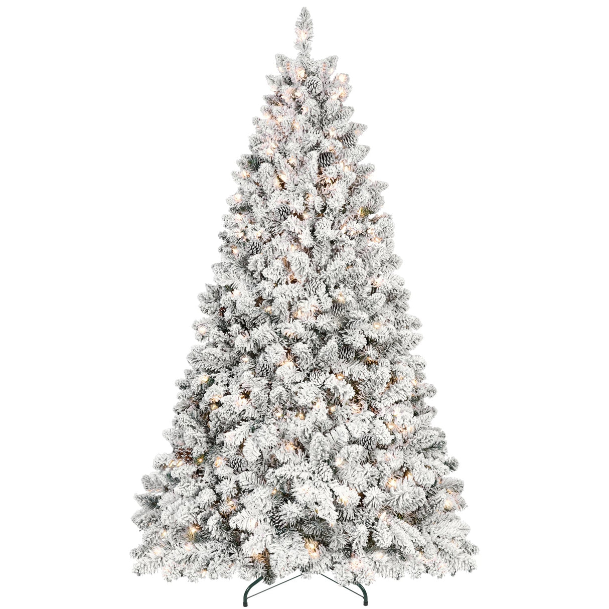 8FT Flocked Christmas Tree with 700 UL Lights