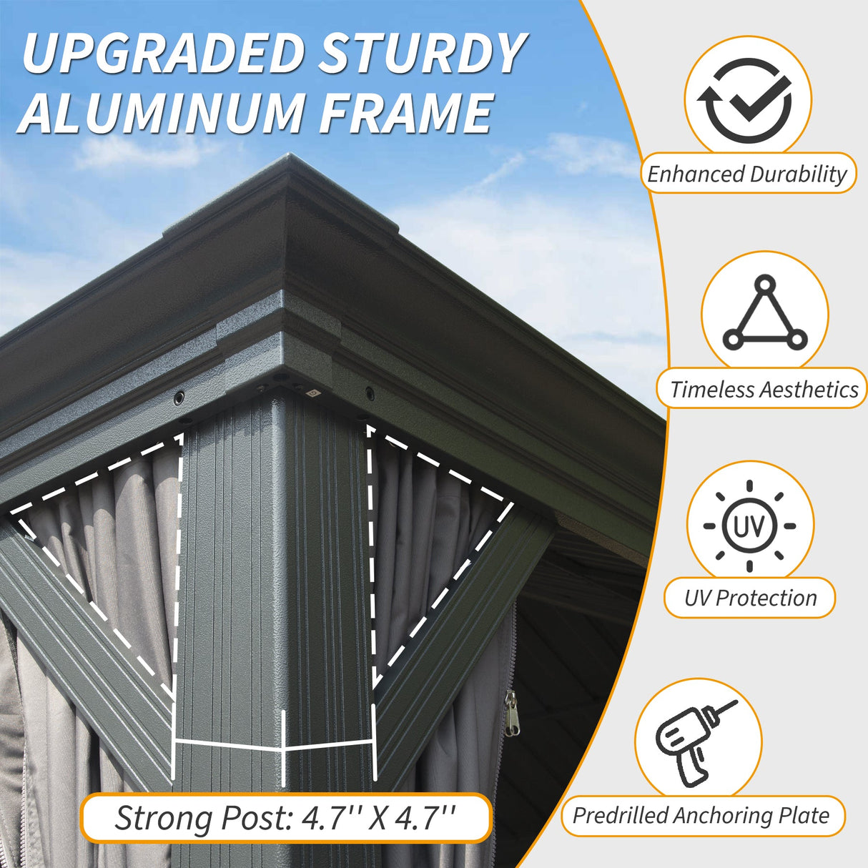 10' X 14' Hardtop Gazebo with Double Roof