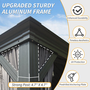 10' X 14' Hardtop Gazebo with Double Roof