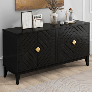 4 Door Sideboard Storage Cabinet For Living Room And Dining Room