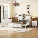 3-Piece Full Size Farmhouse Platform Bed Set with Storage